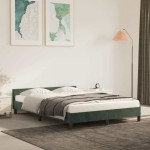 vidaXL Cadru de pat fără saltea, verde închis, 140x190 cm, catifea vidaXL Cadru de pat fără saltea, verde închis, 140x190 cm, catifea