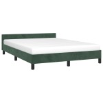 vidaXL Cadru de pat fără saltea, verde închis, 140x190 cm, catifea vidaXL Cadru de pat fără saltea, verde închis, 140x190 cm, catifea