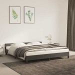 vidaXL Cadru de pat fără saltea, gri închis, 160x200 cm, catifea