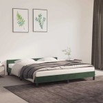 vidaXL Cadru de pat fără saltea, verde închis, 180x200 cm, catifea vidaXL Cadru de pat fără saltea, verde închis, 180x200 cm, catifea