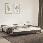 vidaXL Cadru de pat fără saltea, gri închis, 200x200 cm, catifea vidaXL Cadru de pat fără saltea, gri închis, 200x200 cm, catifea