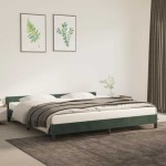 vidaXL Cadru de pat fără saltea, verde închis, 200x200 cm, catifea vidaXL Cadru de pat fără saltea, verde închis, 200x200 cm, catifea