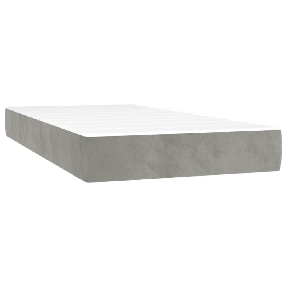 vidaXL Saltea de pat cu arcuri, gri deschis, 80x200x20 cm, catifea