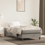 vidaXL Saltea de pat cu arcuri, gri deschis, 80x200x20 cm, catifea vidaXL Saltea de pat cu arcuri, gri deschis, 80x200x20 cm, catifea