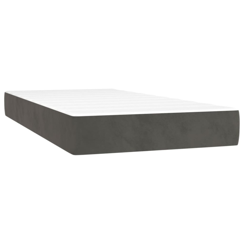vidaXL Saltea de pat cu arcuri, gri închis, 90x190x20 cm, catifea