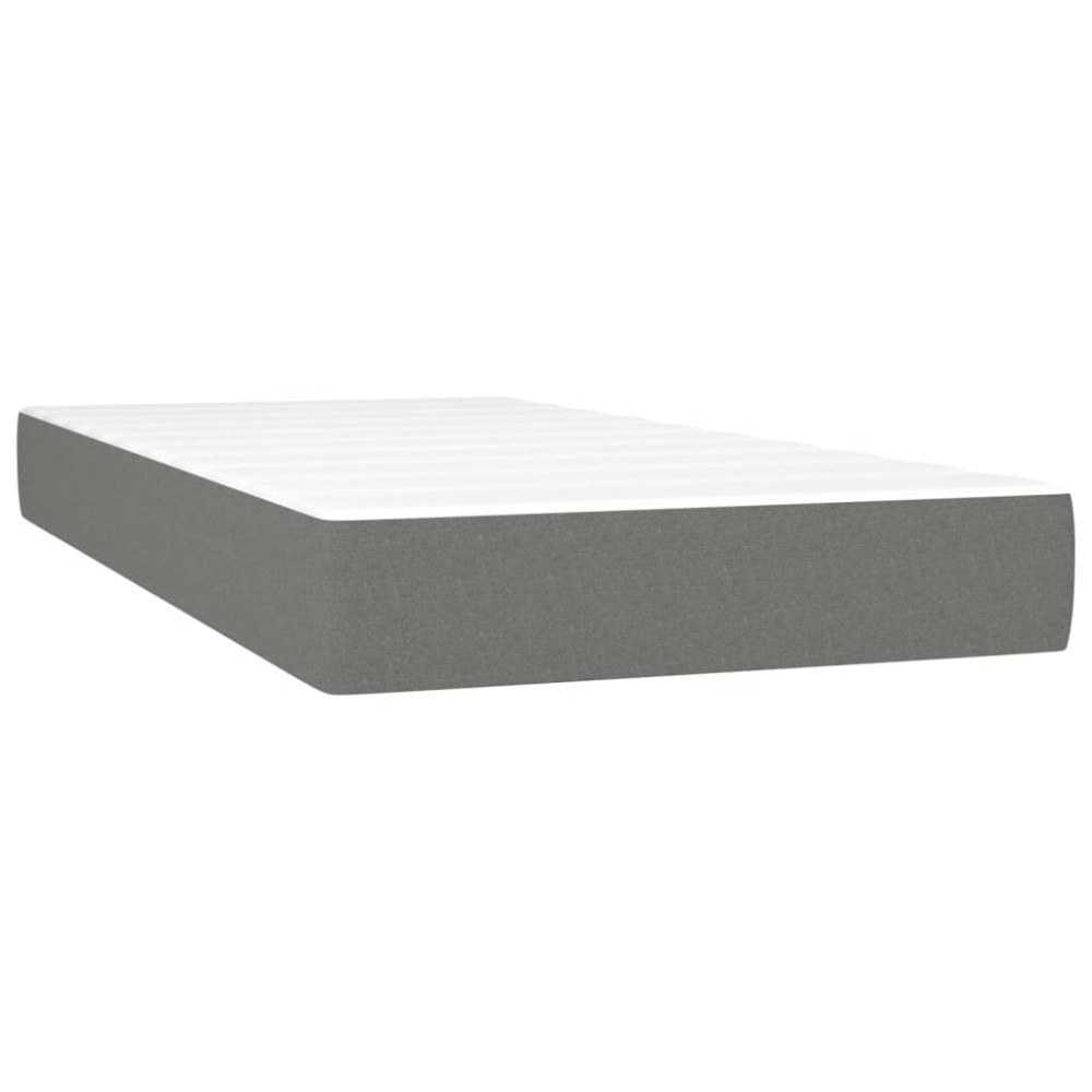 vidaXL Saltea de pat cu arcuri, gri închis, 90x200x20 cm, textil