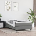 vidaXL Saltea de pat cu arcuri, gri închis, 90x200x20 cm, textil vidaXL Saltea de pat cu arcuri, gri închis, 90x200x20 cm, textil
