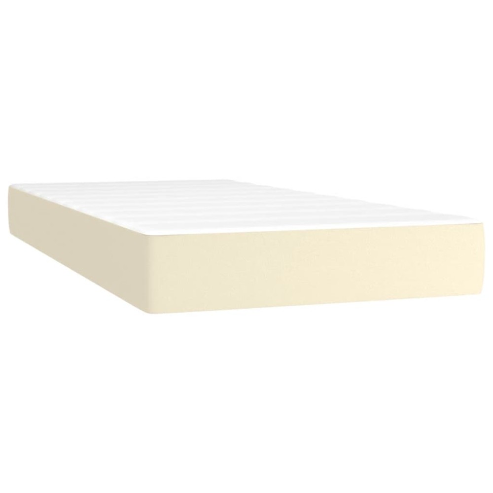 vidaXL Saltea de pat cu arcuri, crem, 100x200x20 cm, piele ecologică