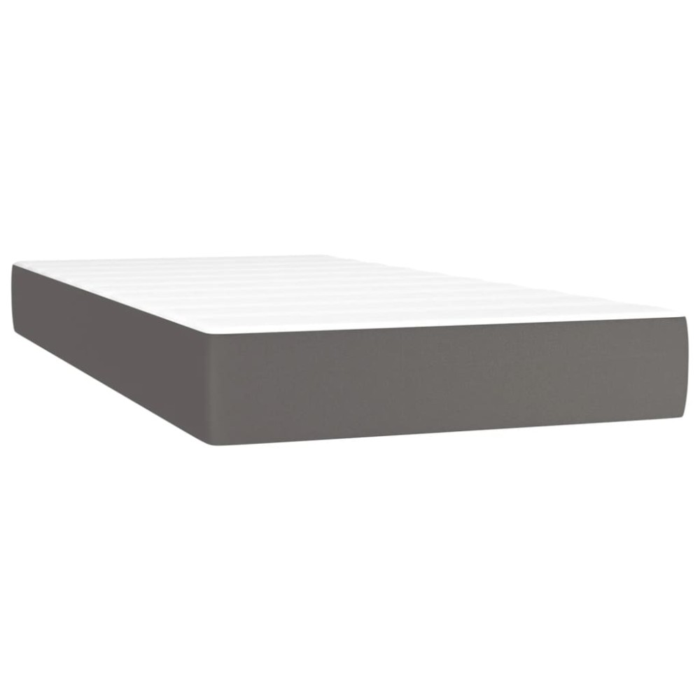vidaXL Saltea de pat cu arcuri, gri, 100x200x20 cm, piele ecologică