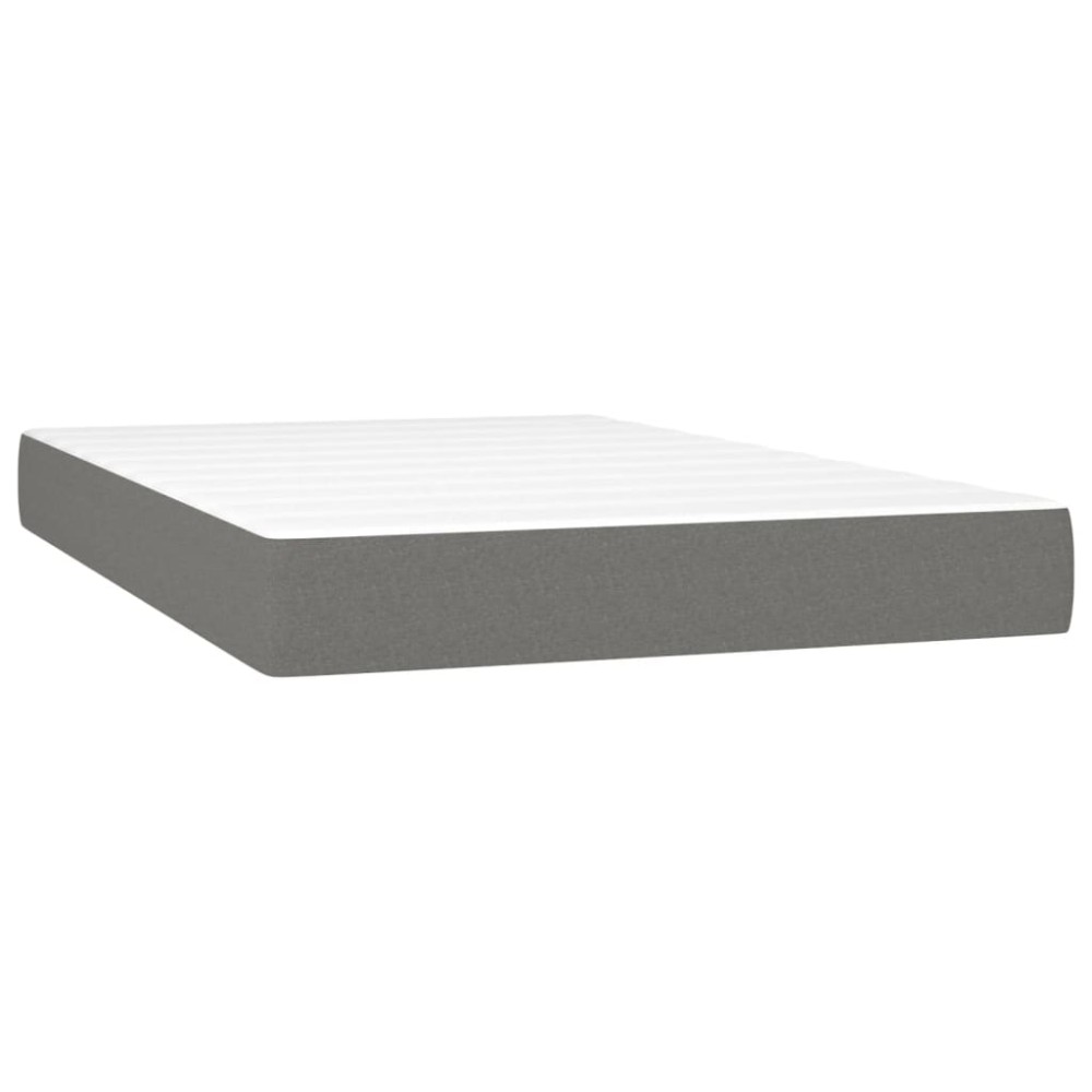 vidaXL Saltea de pat cu arcuri, gri închis, 120x200x20 cm, textil
