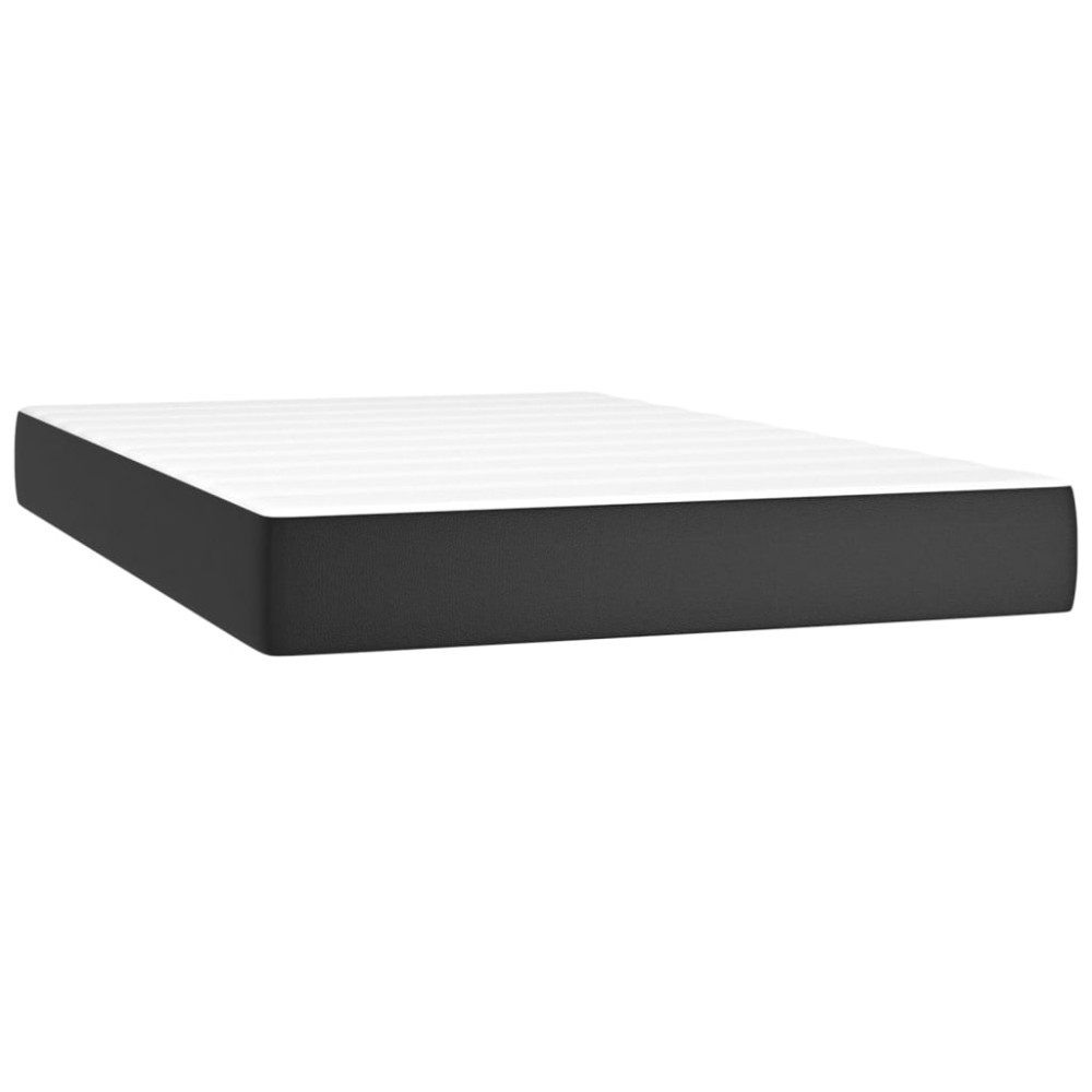 vidaXL Saltea de pat cu arcuri, negru, 120x200x20 cm, piele ecologică