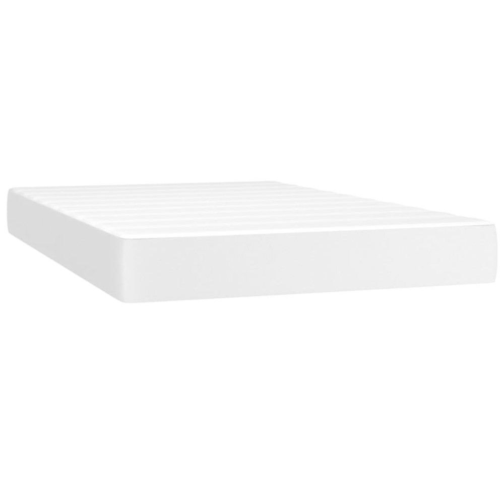 vidaXL Saltea de pat cu arcuri, alb, 120x200x20 cm, piele ecologică