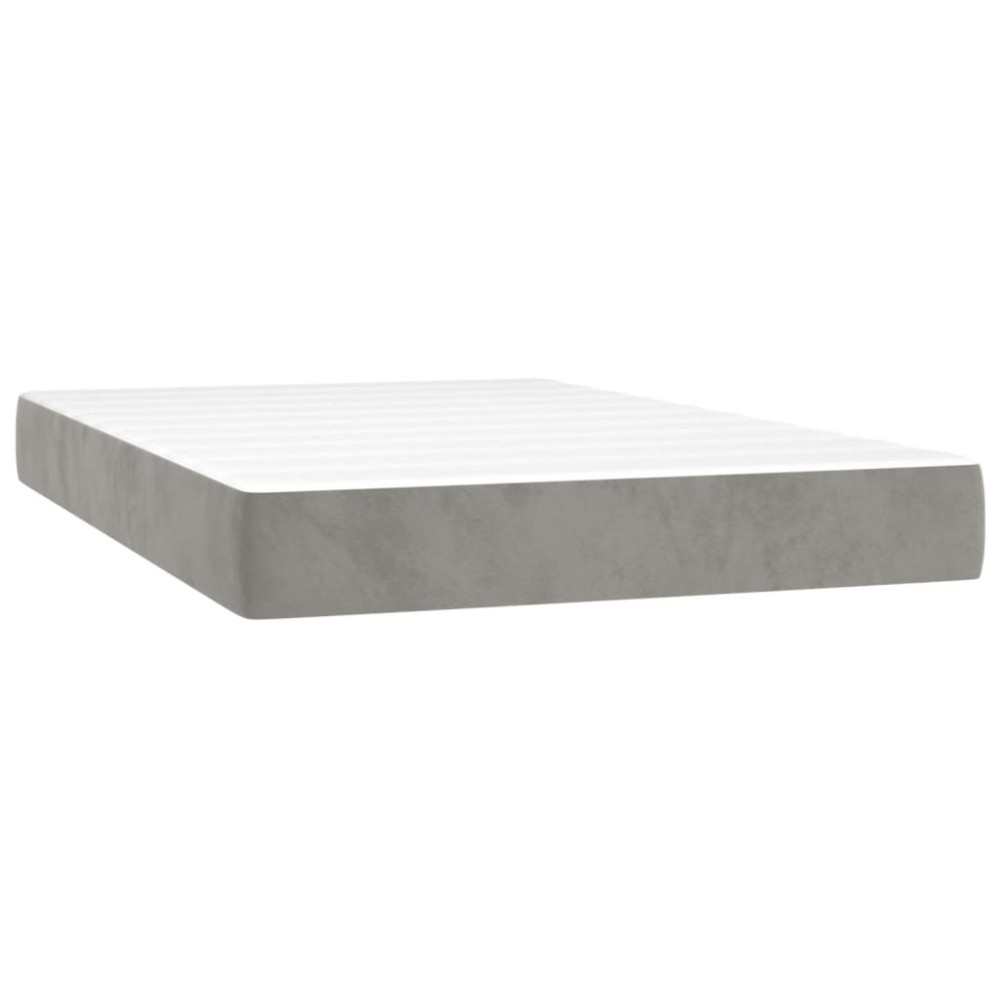 vidaXL Saltea de pat cu arcuri, gri deschis, 120x200x20 cm, catifea
