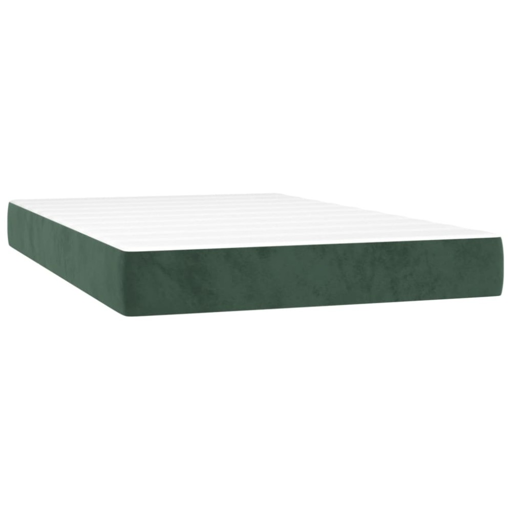 vidaXL Saltea de pat cu arcuri, verde închis, 120x200x20 cm, catifea