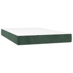 vidaXL Saltea de pat cu arcuri, verde închis, 120x200x20 cm, catifea