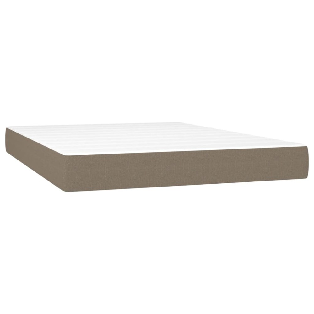 vidaXL Saltea de pat cu arcuri, gri taupe, 140x190x20 cm, textil