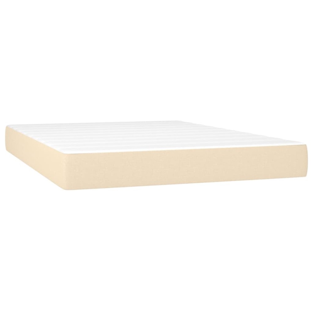 vidaXL Saltea de pat cu arcuri, crem, 140x190x20 cm, textil