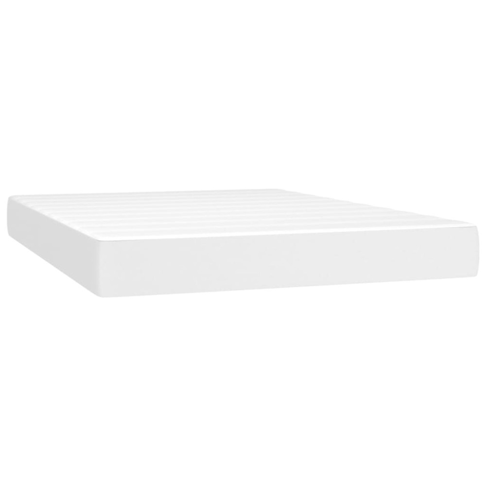 vidaXL Saltea de pat cu arcuri, alb, 140x190x20 cm, piele ecologică