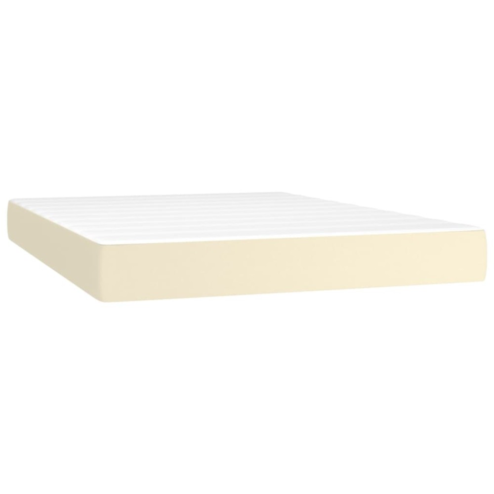 vidaXL Saltea de pat cu arcuri, crem, 140x190x20 cm, piele ecologică