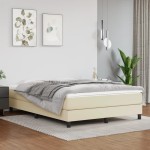 vidaXL Saltea de pat cu arcuri, crem, 140x190x20 cm, piele ecologică vidaXL Saltea de pat cu arcuri, crem, 140x190x20 cm, piele ecologică