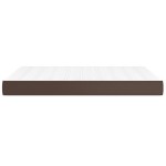 vidaXL Saltea de pat cu arcuri, maro, 140x190x20 cm, piele ecologică