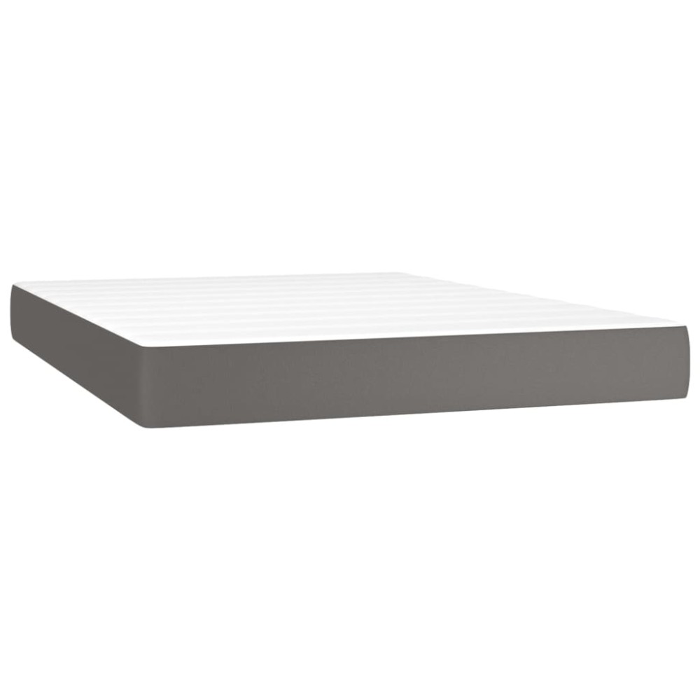 vidaXL Saltea de pat cu arcuri, gri, 140x190x20 cm, piele ecologică