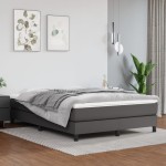 vidaXL Saltea de pat cu arcuri, gri, 140x190x20 cm, piele ecologică vidaXL Saltea de pat cu arcuri, gri, 140x190x20 cm, piele ecologică