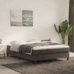 vidaXL Saltea de pat cu arcuri, gri închis, 140x190x20 cm, catifea vidaXL Saltea de pat cu arcuri, gri închis, 140x190x20 cm, catifea