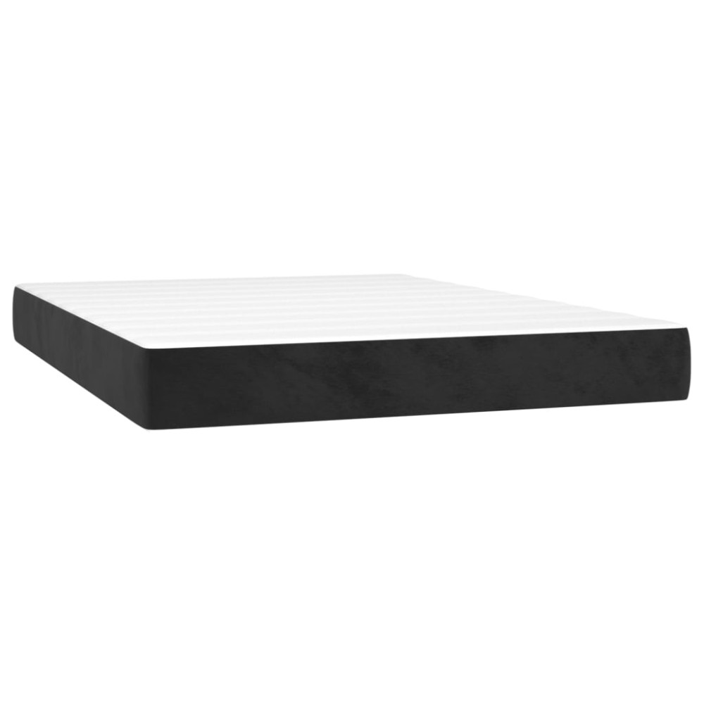 vidaXL Saltea de pat cu arcuri, negru, 140x190x20 cm, catifea