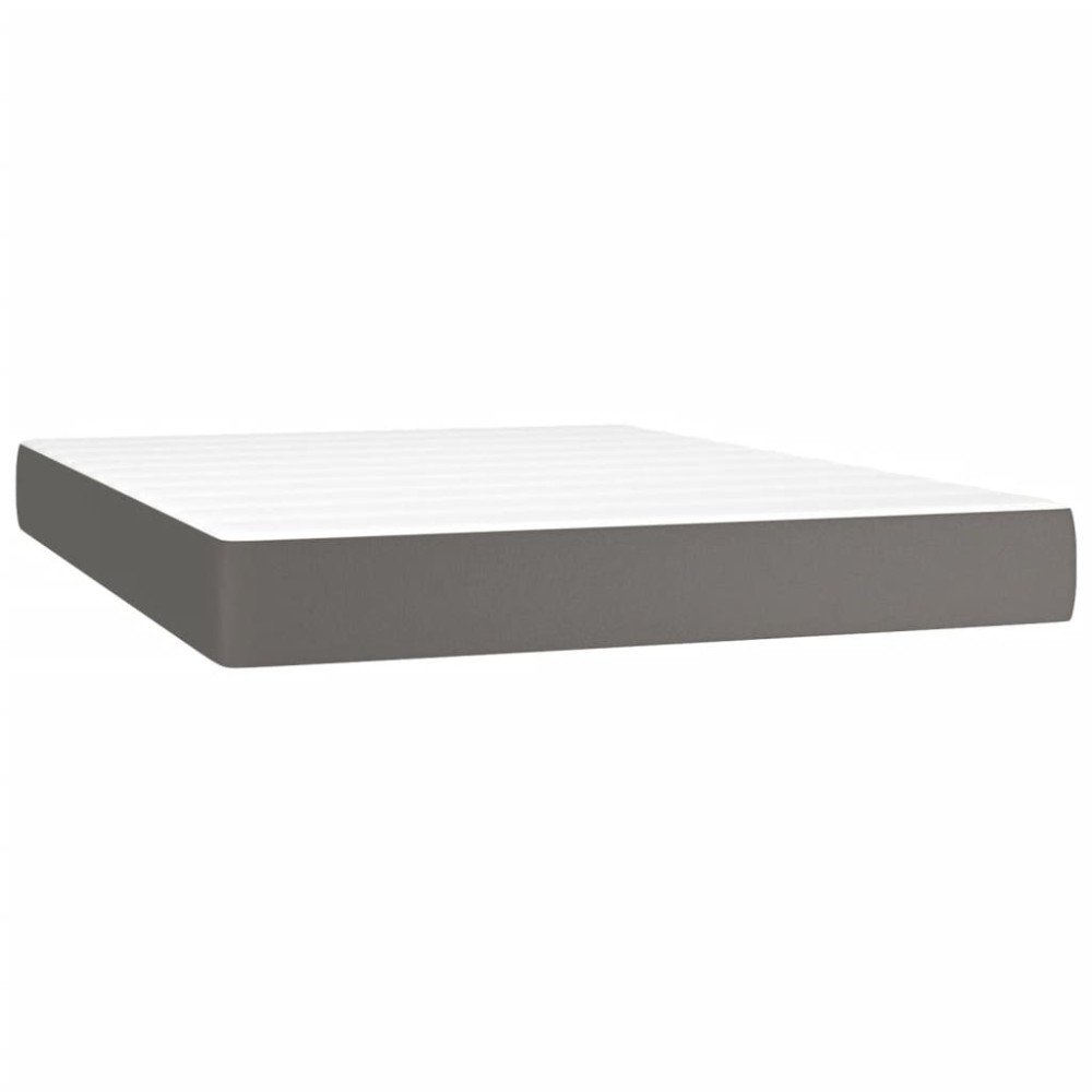 vidaXL Saltea de pat cu arcuri, gri, 140x200x20 cm, piele ecologică