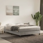 vidaXL Saltea de pat cu arcuri, gri deschis, 140x200x20 cm, catifea vidaXL Saltea de pat cu arcuri, gri deschis, 140x200x20 cm, catifea