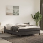 vidaXL Saltea de pat cu arcuri, gri închis, 140x200x20 cm, catifea vidaXL Saltea de pat cu arcuri, gri închis, 140x200x20 cm, catifea