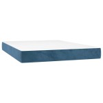 vidaXL Saltea de pat cu arcuri, albastru închis, 140x200x20cm, catifea vidaXL Saltea de pat cu arcuri, albastru închis, 140x200x20cm, catifea