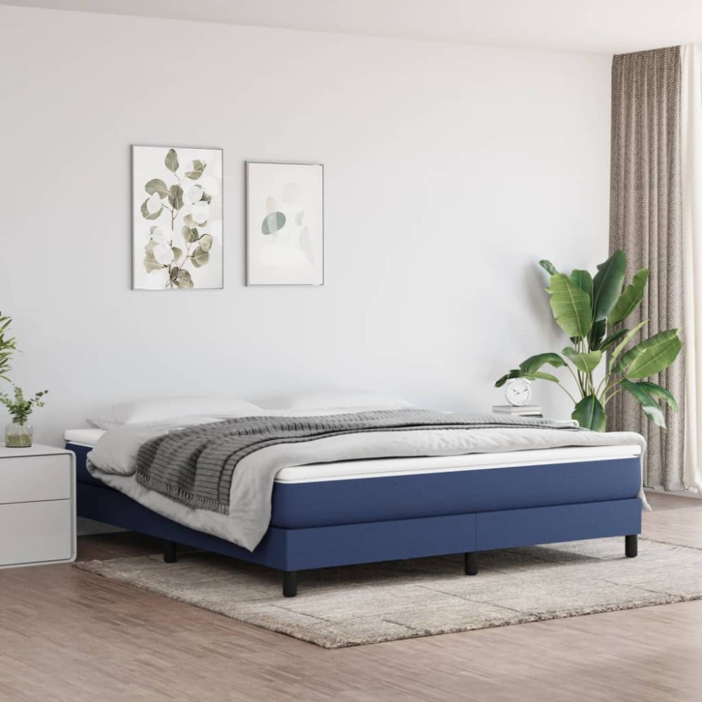 vidaXL Saltea de pat cu arcuri, albastru, 160x200x20 cm, textil