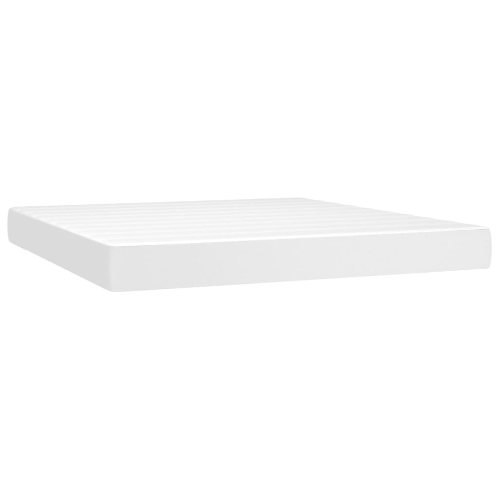 vidaXL Saltea de pat cu arcuri, alb, 160x200x20 cm, piele ecologică