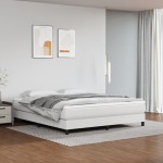 vidaXL Saltea de pat cu arcuri, alb, 160x200x20 cm, piele ecologică vidaXL Saltea de pat cu arcuri, alb, 160x200x20 cm, piele ecologică