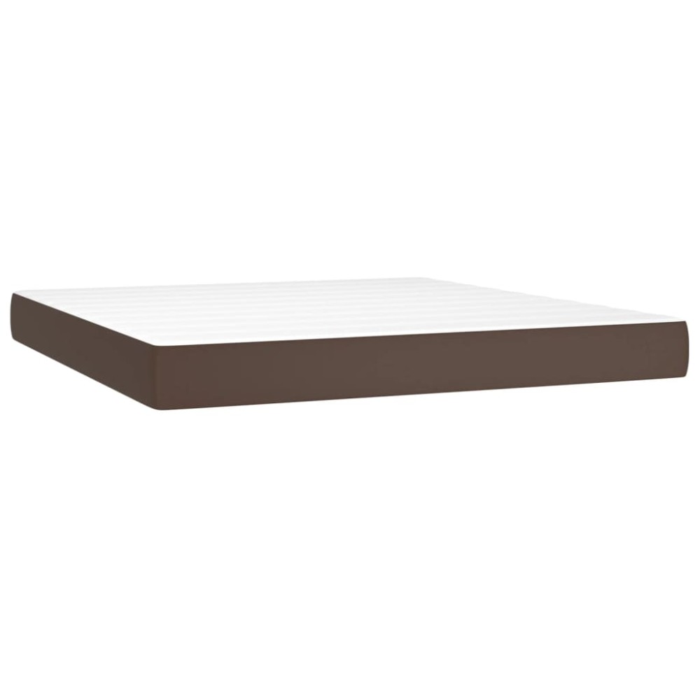 vidaXL Saltea de pat cu arcuri, maro, 160x200x20 cm, piele ecologică