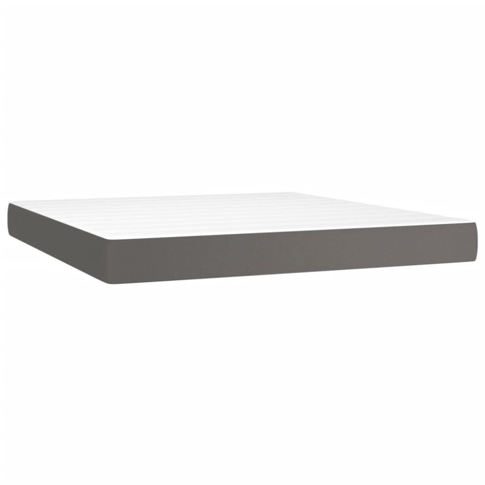 vidaXL Saltea de pat cu arcuri, gri, 160x200x20 cm, piele ecologică