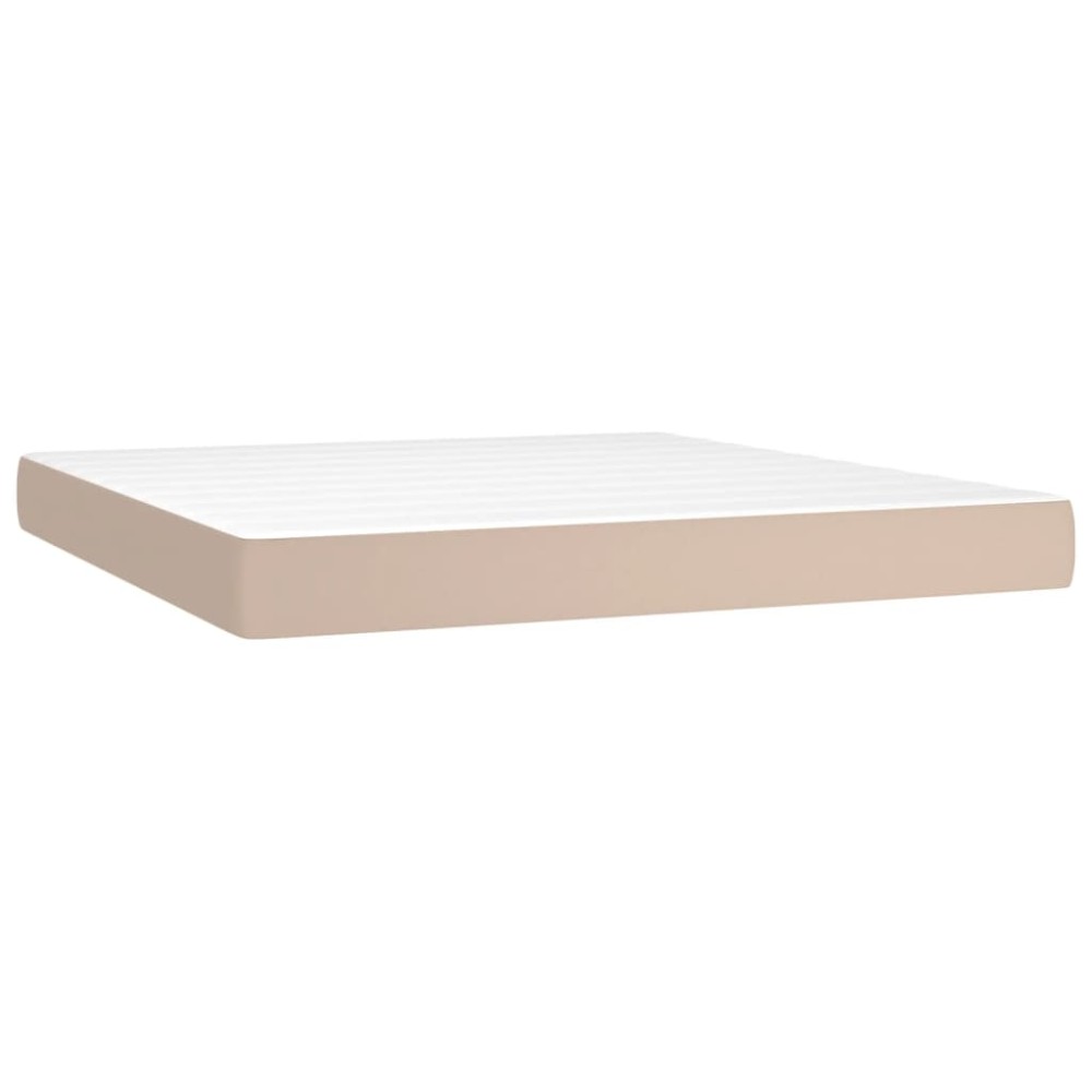 vidaXL Saltea de pat cu arcuri, cappuccino, 160x200x20 cm, piele eco