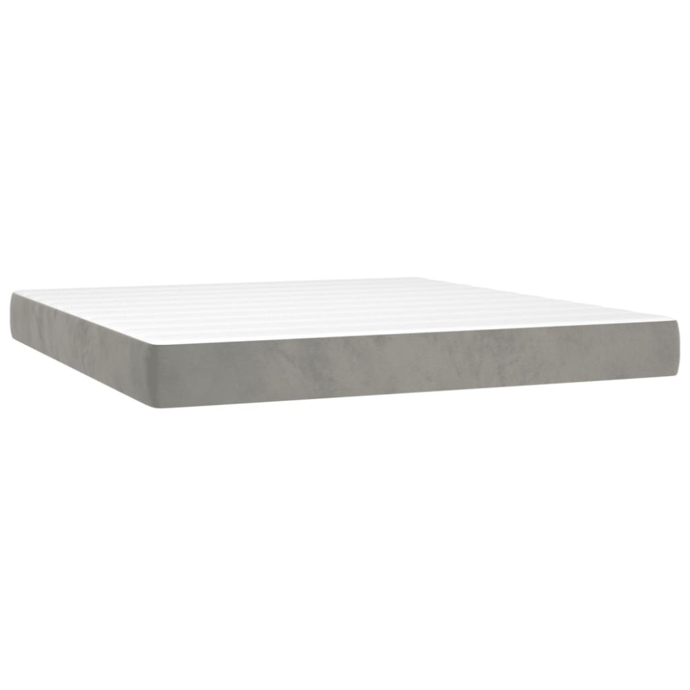vidaXL Saltea de pat cu arcuri, gri deschis, 160x200x20 cm, catifea