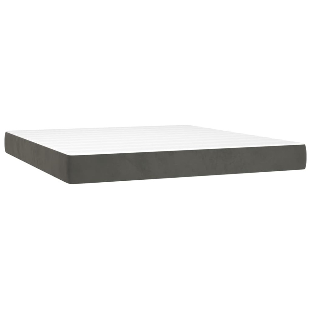 vidaXL Saltea de pat cu arcuri, gri închis, 160x200x20 cm, catifea