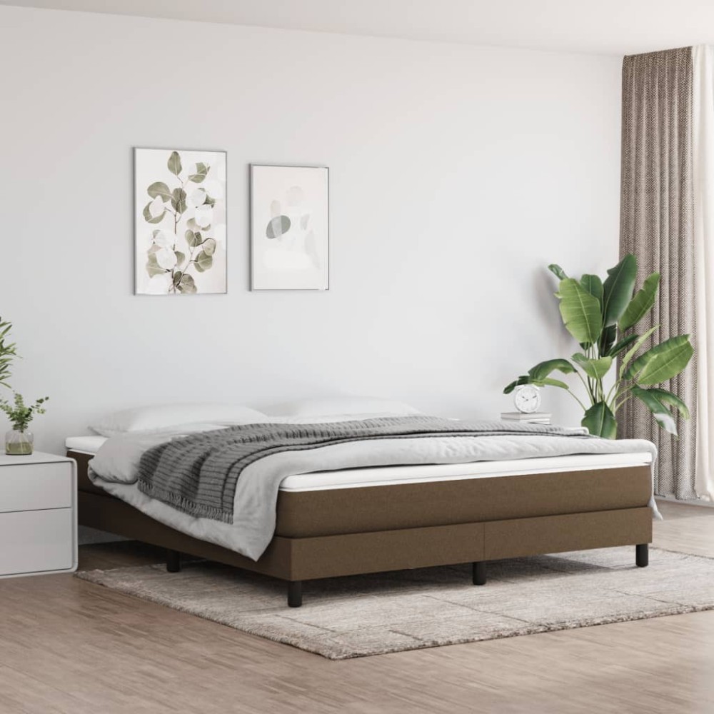 vidaXL Saltea de pat cu arcuri, maro închis, 180x200x20 cm, textil