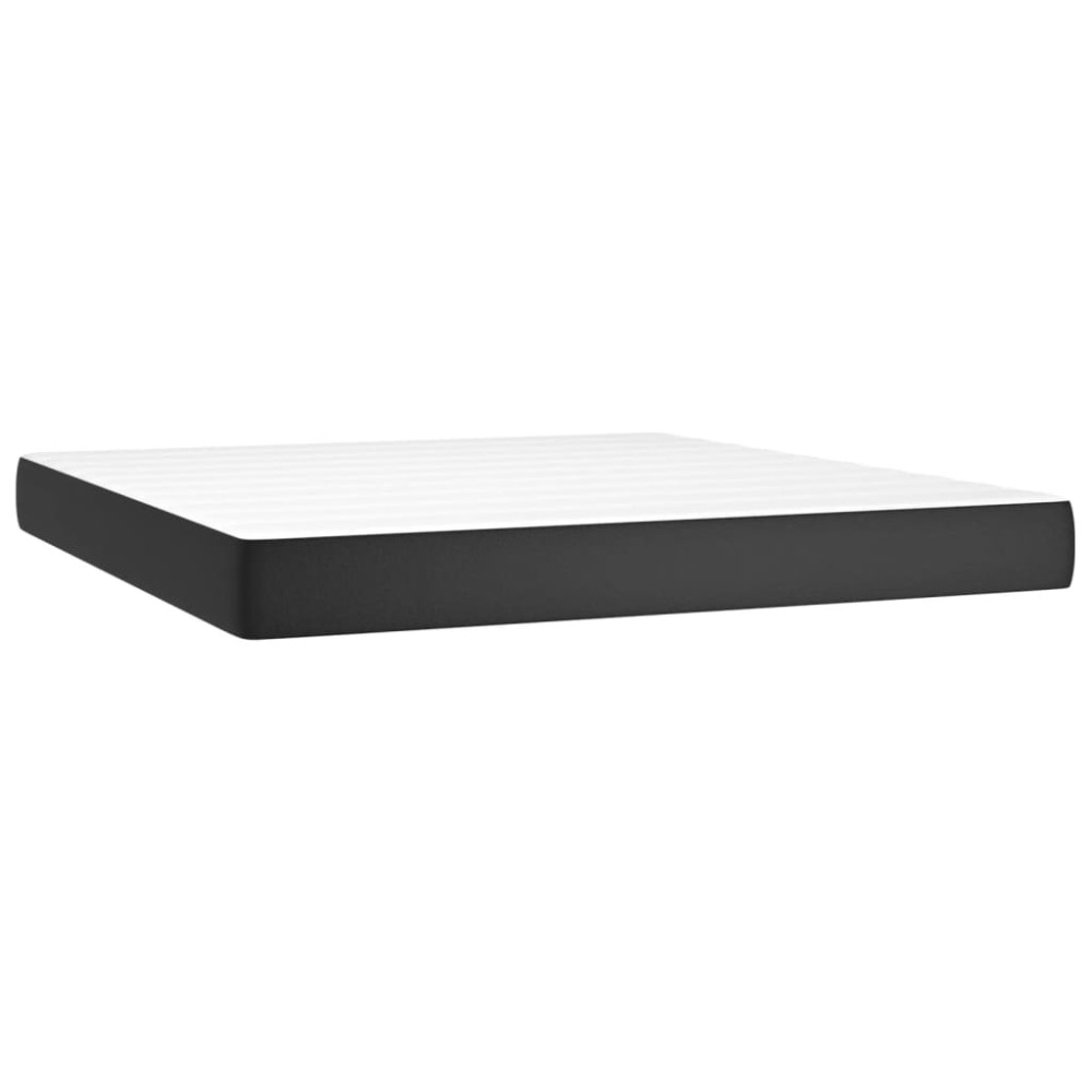 vidaXL Saltea de pat cu arcuri, negru, 180x200x20 cm, piele ecologică