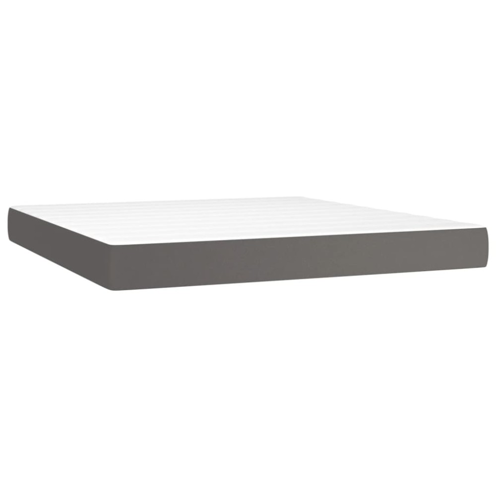 vidaXL Saltea de pat cu arcuri, gri, 180x200x20 cm, piele ecologică