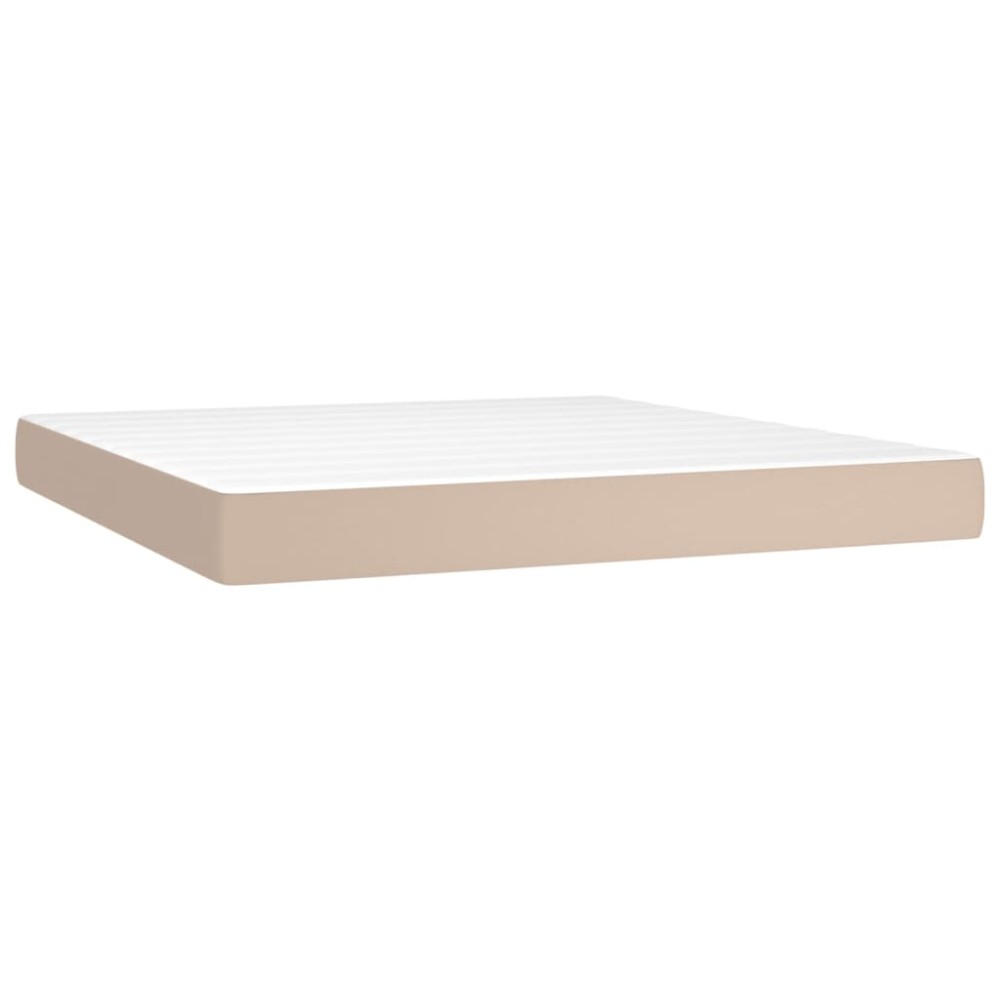 vidaXL Saltea de pat cu arcuri, cappuccino, 180x200x20 cm, piele eco