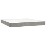 vidaXL Saltea de pat cu arcuri, gri deschis, 180x200x20 cm, catifea vidaXL Saltea de pat cu arcuri, gri deschis, 180x200x20 cm, catifea