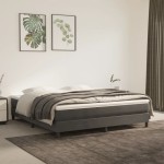 vidaXL Saltea de pat cu arcuri, gri închis, 180x200x20 cm, catifea vidaXL Saltea de pat cu arcuri, gri închis, 180x200x20 cm, catifea