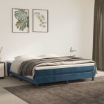 vidaXL Saltea de pat cu arcuri, albastru închis, 180x200x20cm, catifea vidaXL Saltea de pat cu arcuri, albastru închis, 180x200x20cm, catifea