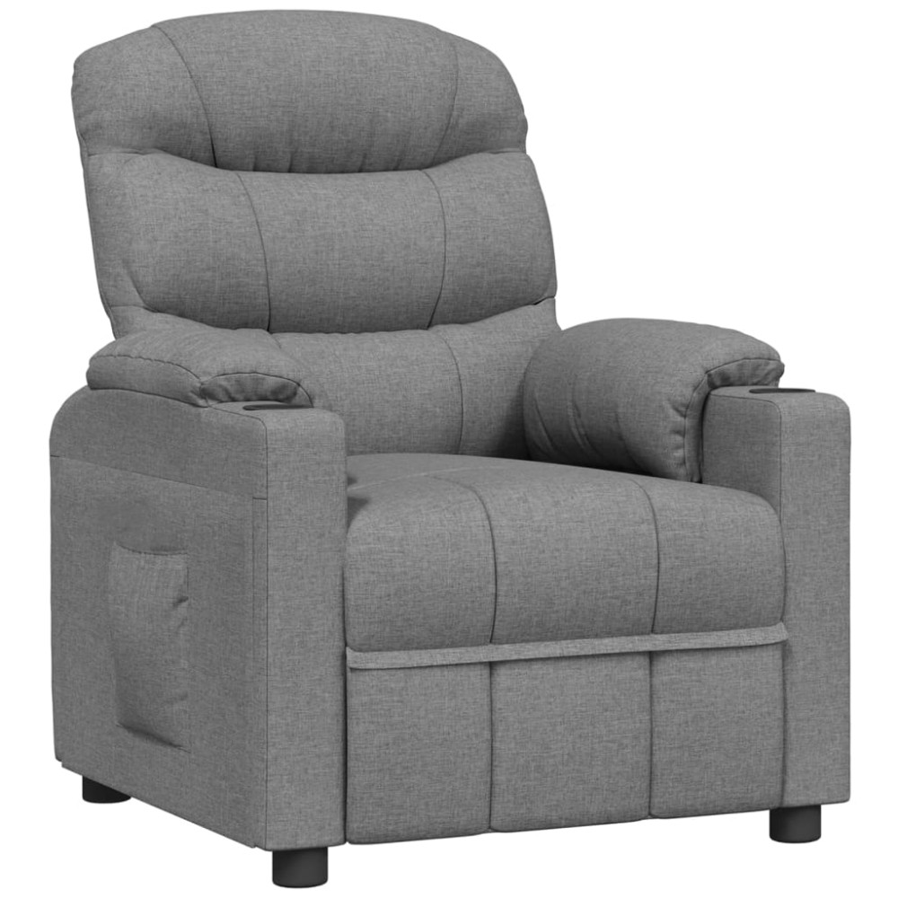 vidaXL Fotoliu rabatabil, gri deschis, material textil