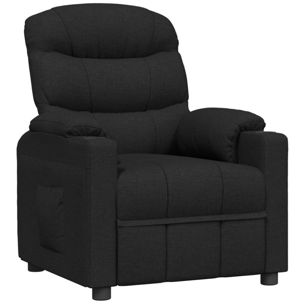 vidaXL Fotoliu rabatabil, negru, material textil
